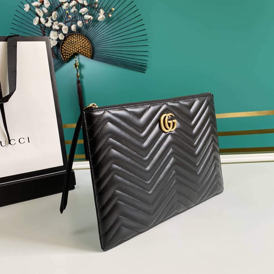 Best Replica Gucci GG Marmont Leather Clutch Replica 476440 - Colareps