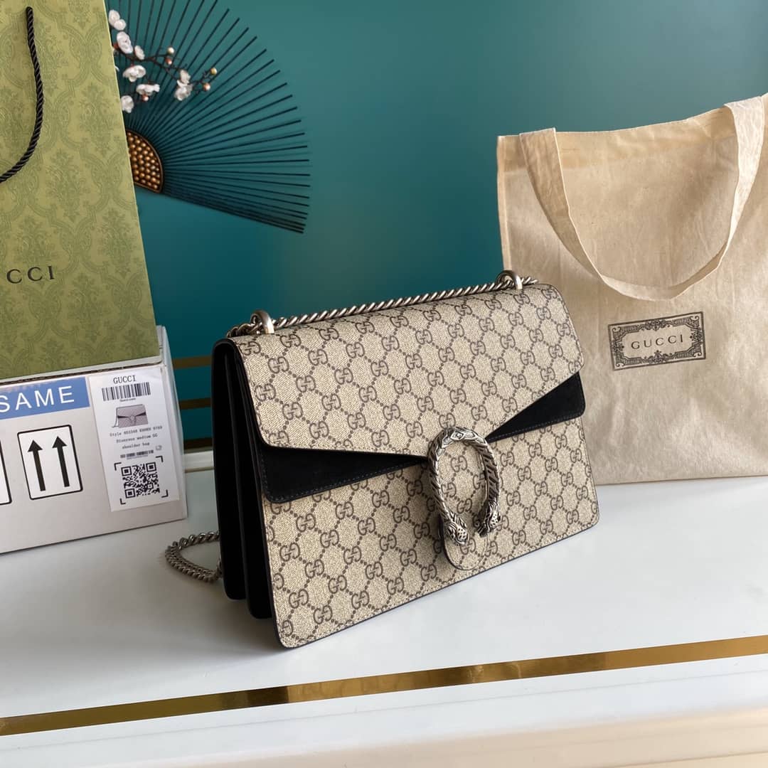 Best Replica Gucci Dionysus Supreme Monogram Chain Medium Shoulder Bag Replica 403348 - Colareps