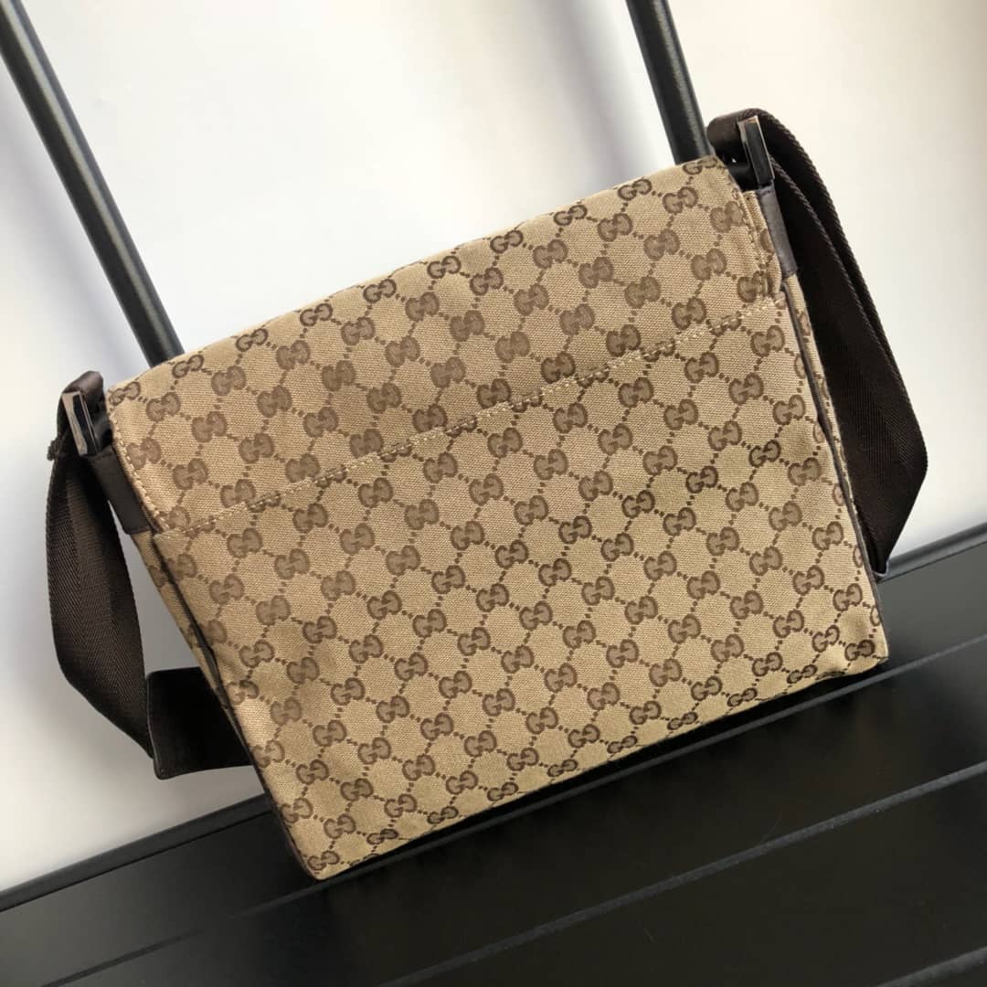 Best Replica Gucci GG Canvas Messenger Bag Replica Brown 146236 - Colareps