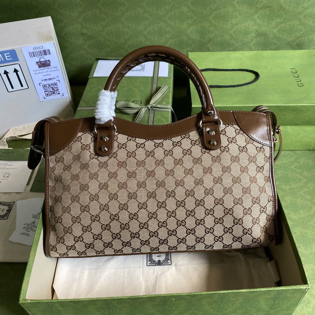 Best Replica Gucci x Balenciaga GG Canvas City Bag Replica 658597 - Colareps