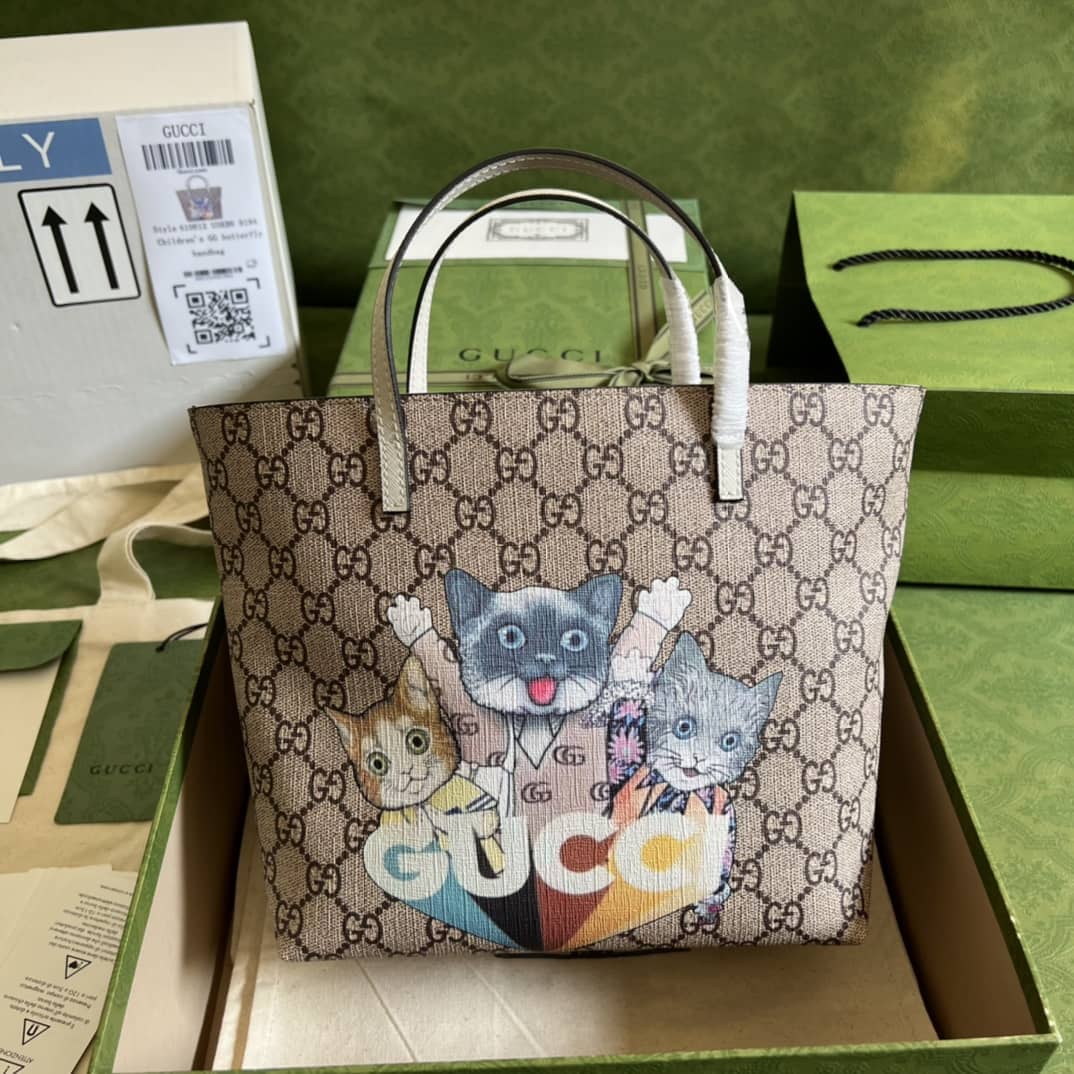 Best Replica Gucci Children Cat Print Tote 410812 Replica Bag - Colareps