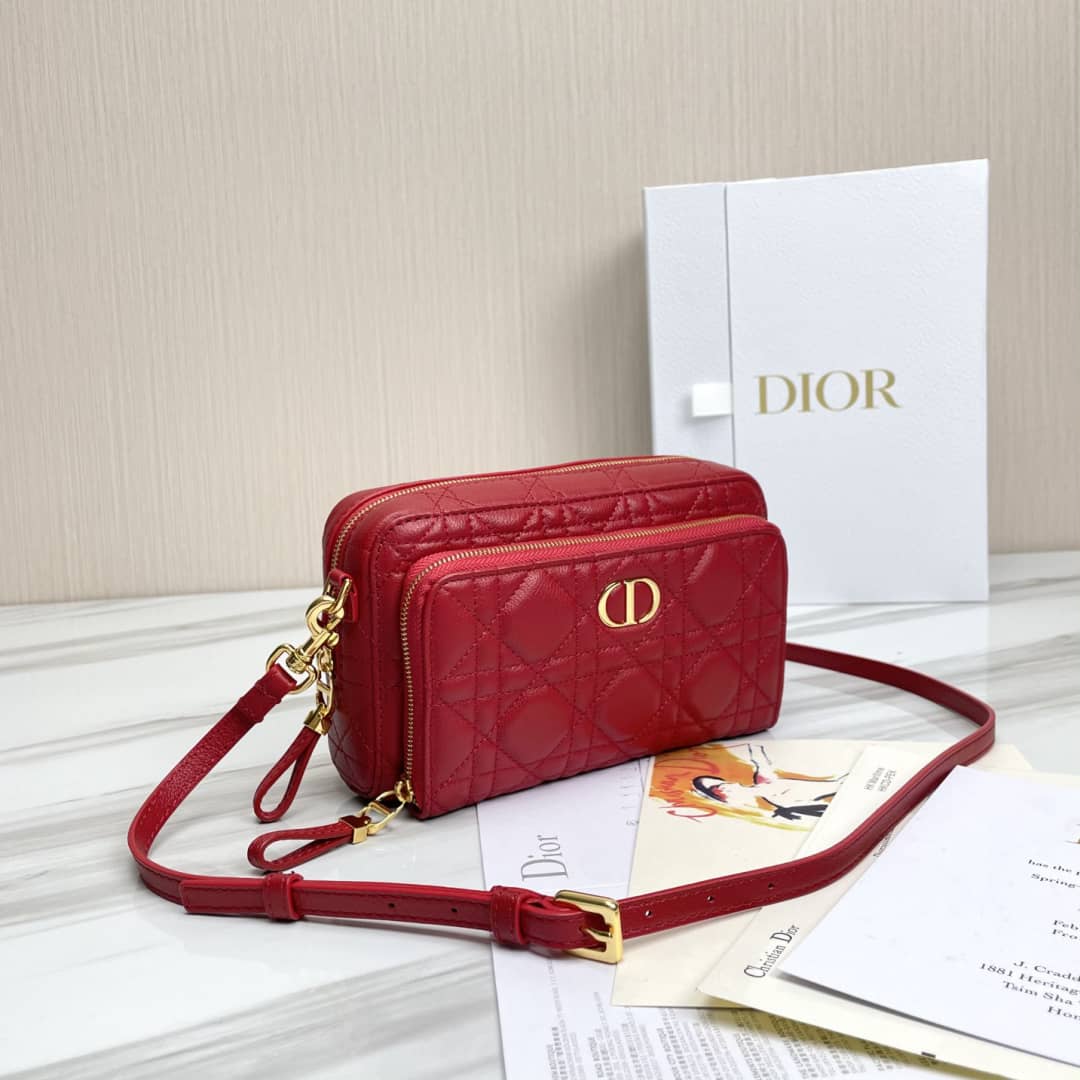 Best Replica Christian Dior Caro Double Calfskin Pouch - Colareps
