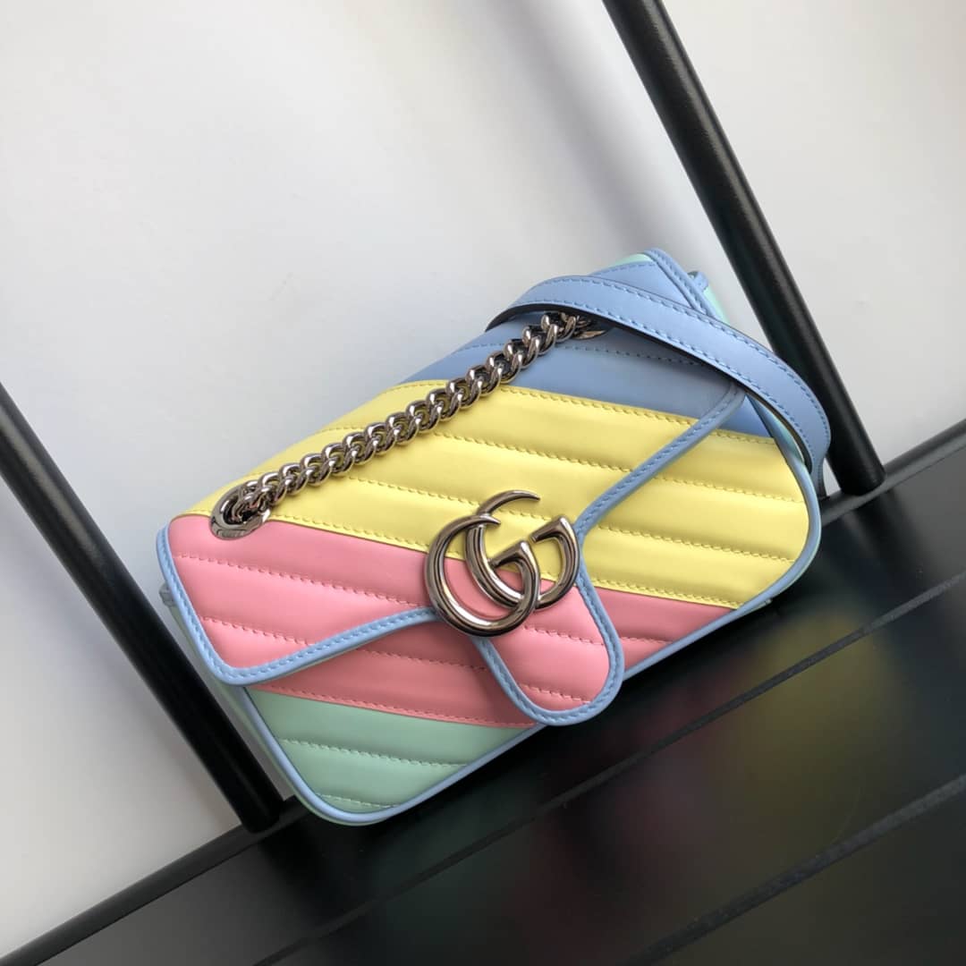 Best Replica Gucci GG Marmont Mini Matelasse Shoulder Bag Replica Colorful 446744 - Colareps
