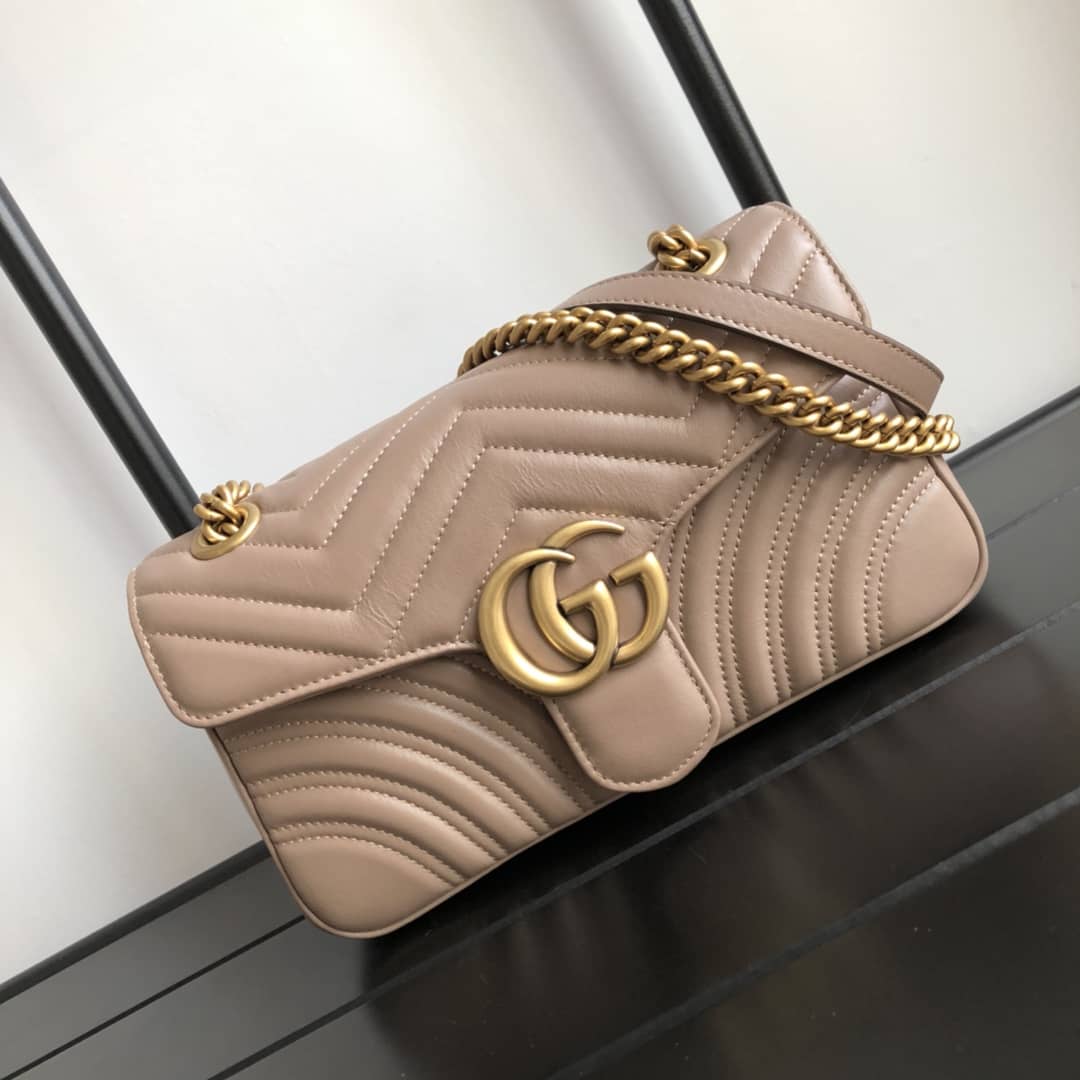 Best Replica Gucci GG Marmont Matelasse Shoulder Bag Replica Khaki 443497 - Colareps