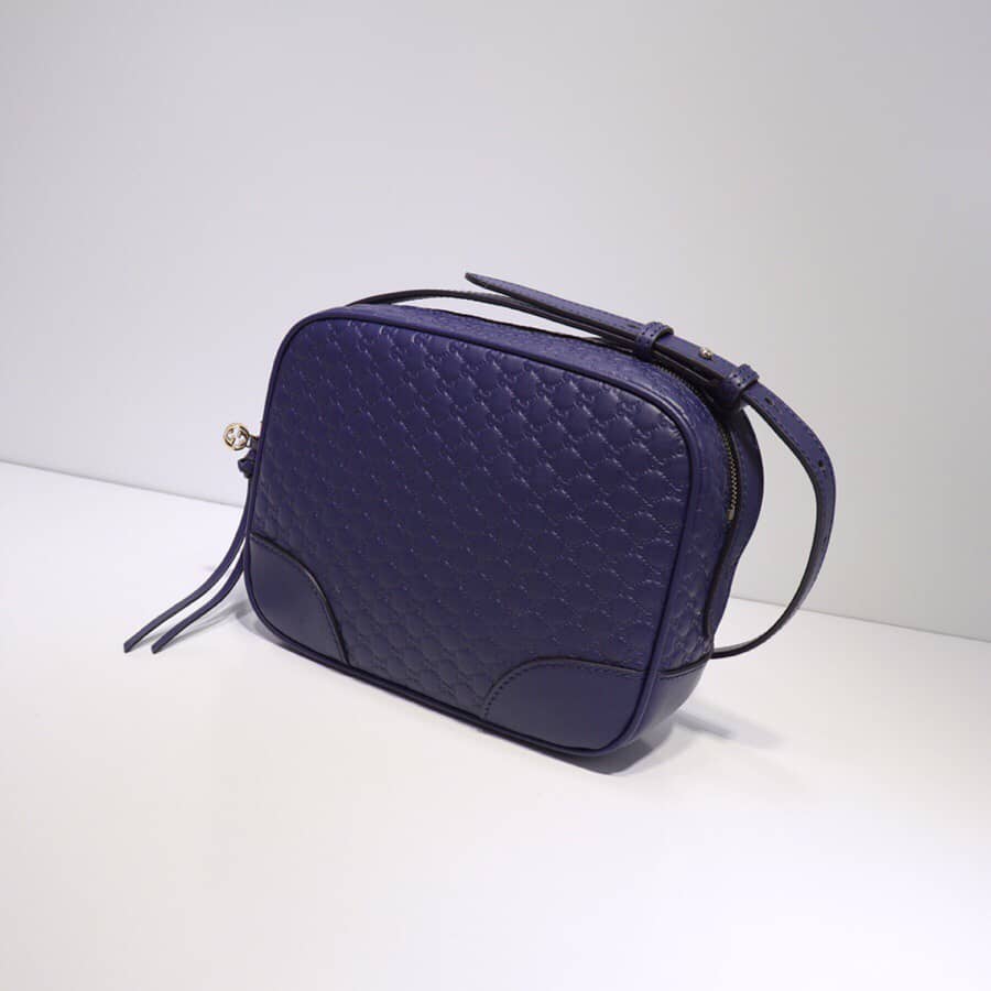 Best Replica Gucci Bree Guccissima GG Leather Canvas Camera Bag Replica Blue 449413 - Colareps