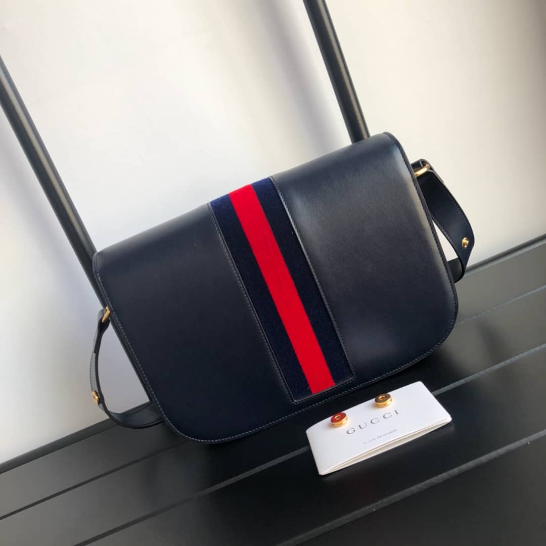 Best Replica Gucci Horsebit 1955 Shoulder Bag Replica Blue 602204 - Colareps