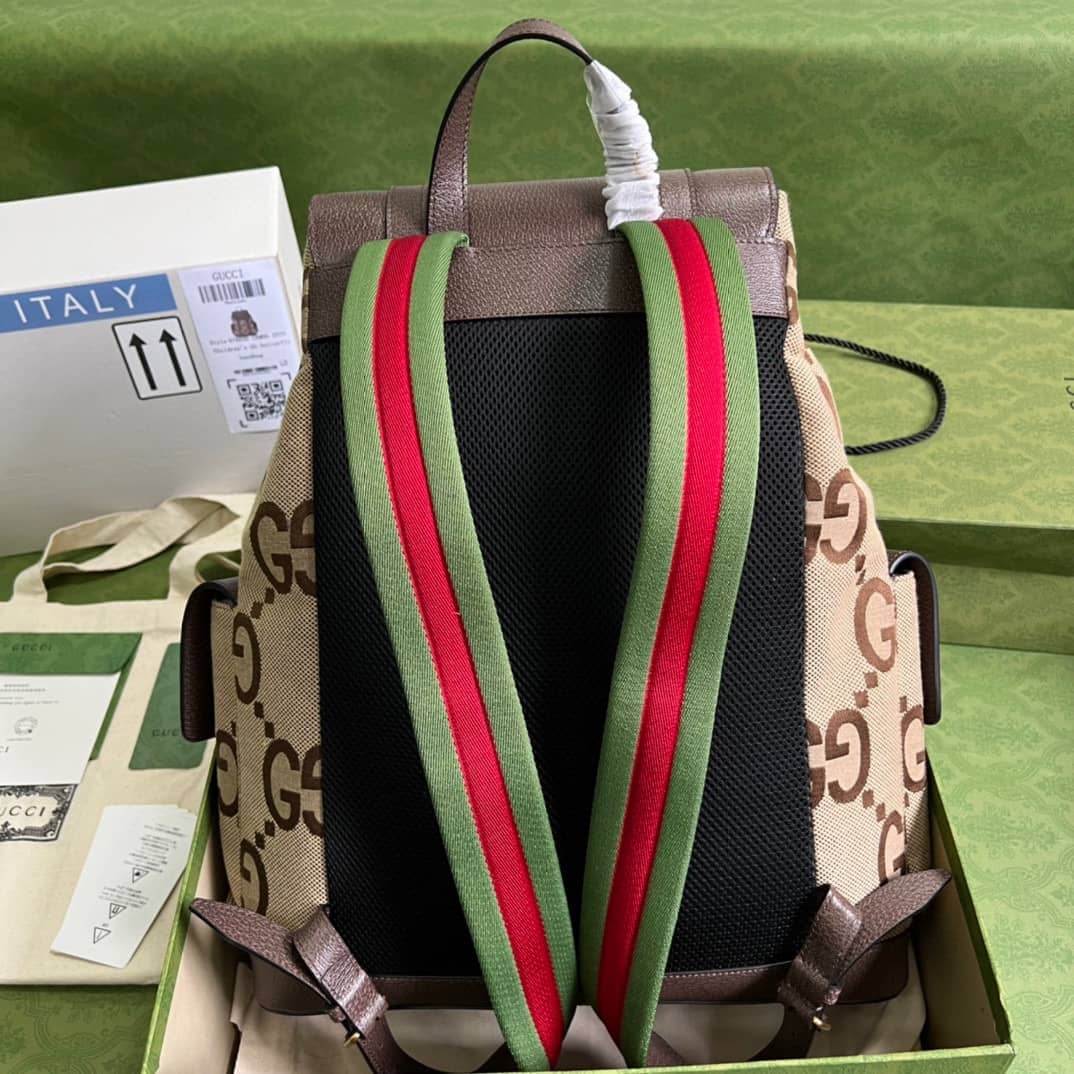 Best Replica Gucci Jumbo GG Canvas Leather Brown 678829 Replica Backpack - Colareps