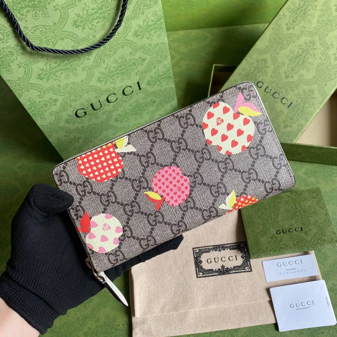 Best Replica Gucci Les Pommes Zip Around Wallet Replica 663924 - Colareps