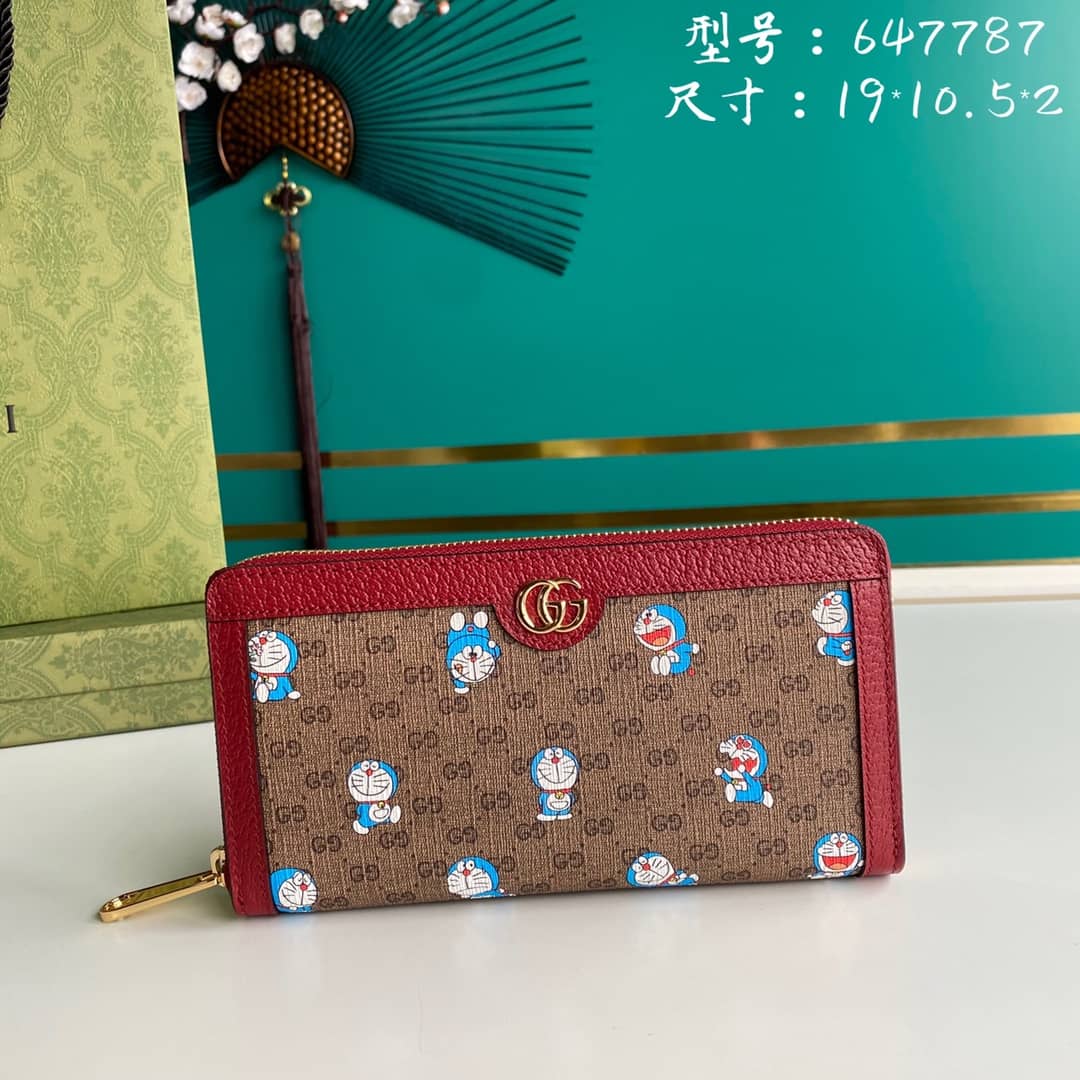 Best Replica Gucci x Doraemon Zip Around Wallet Replica 647787 - Colareps