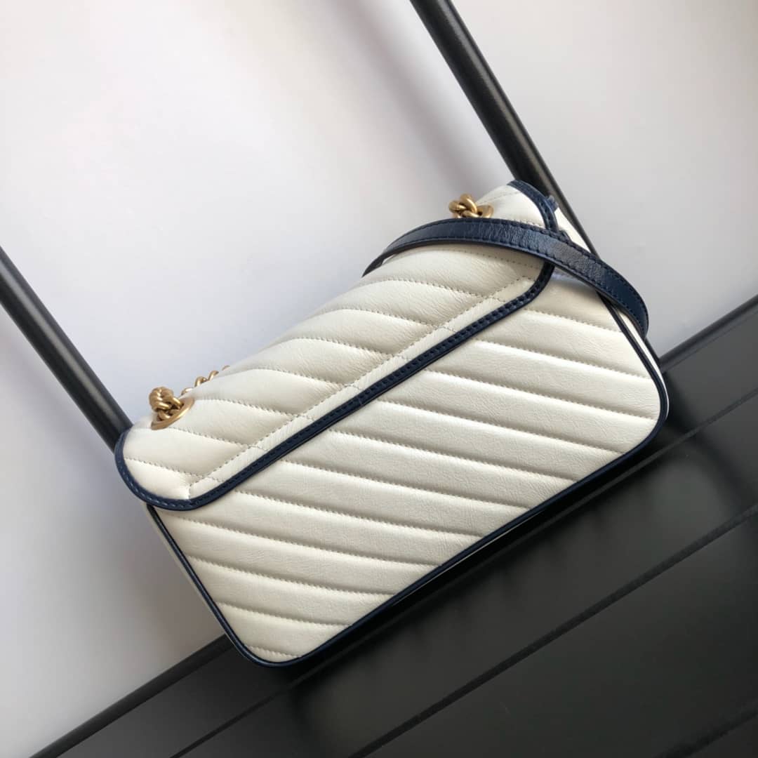 Best Replica Gucci GG Marmont Matelasse Shoulder Bag Replica White 443497 - Colareps