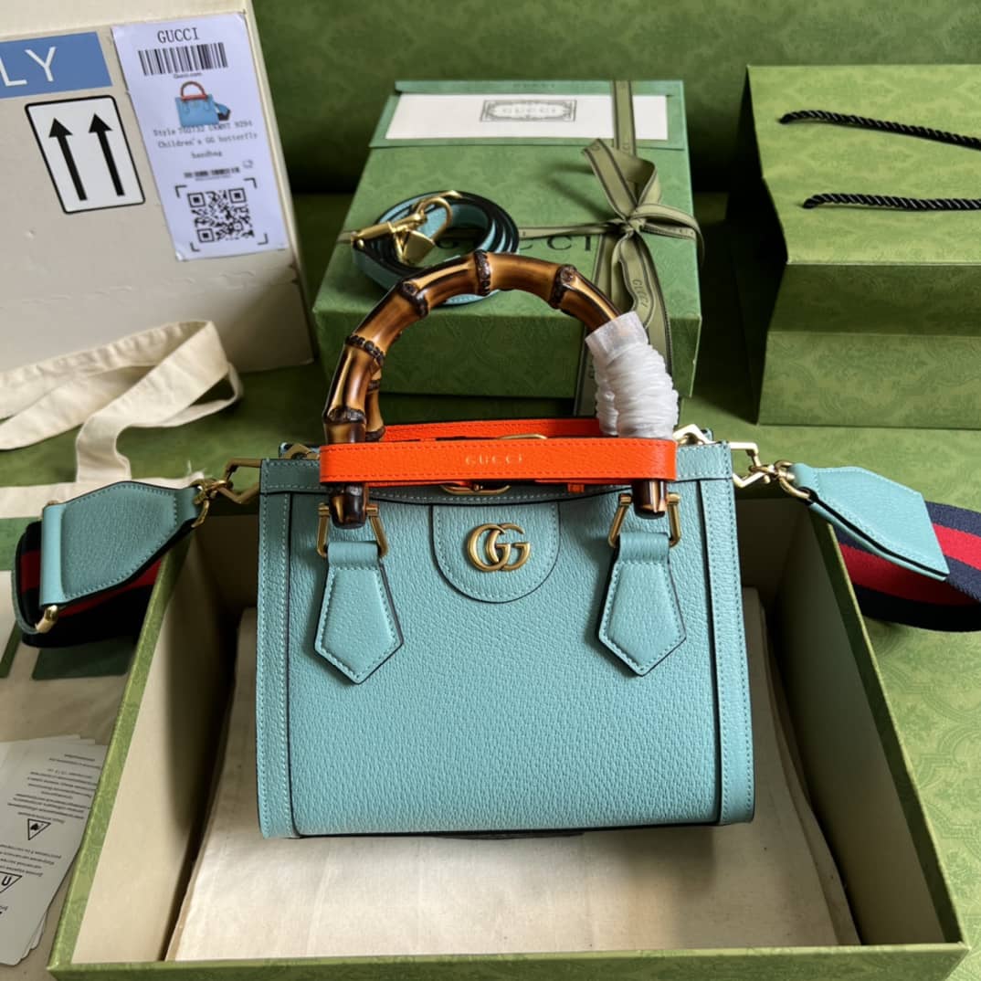 Best Replica Gucci Diana Mini Tote Blue 702732 Replica Bag - Colareps