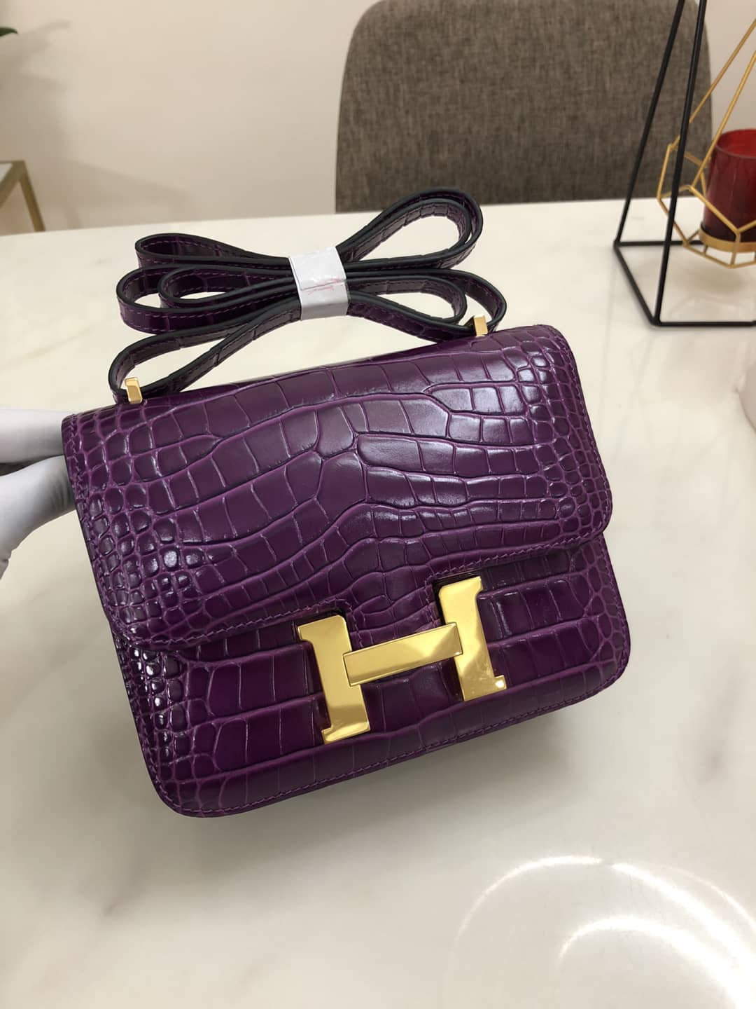 Best Replica Hermes Replica Constance 18CM Crocodile Shiny Bag - Colareps