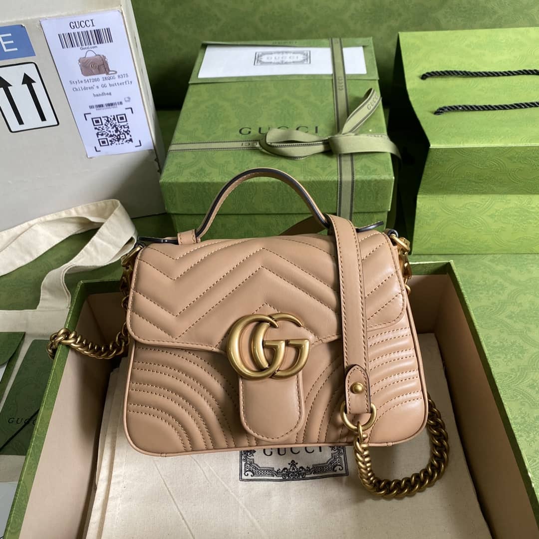 Best Replica Gucci GG Marmont Mini Leather Top Handle Crossbody Bag 547260 Replica - Colareps
