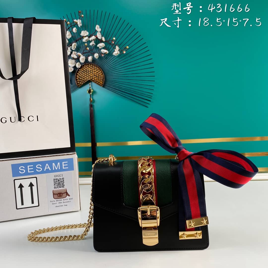 Best Replica Gucci Sylvie Mini Chain Shoulder Bag Replica 431666 - Colareps