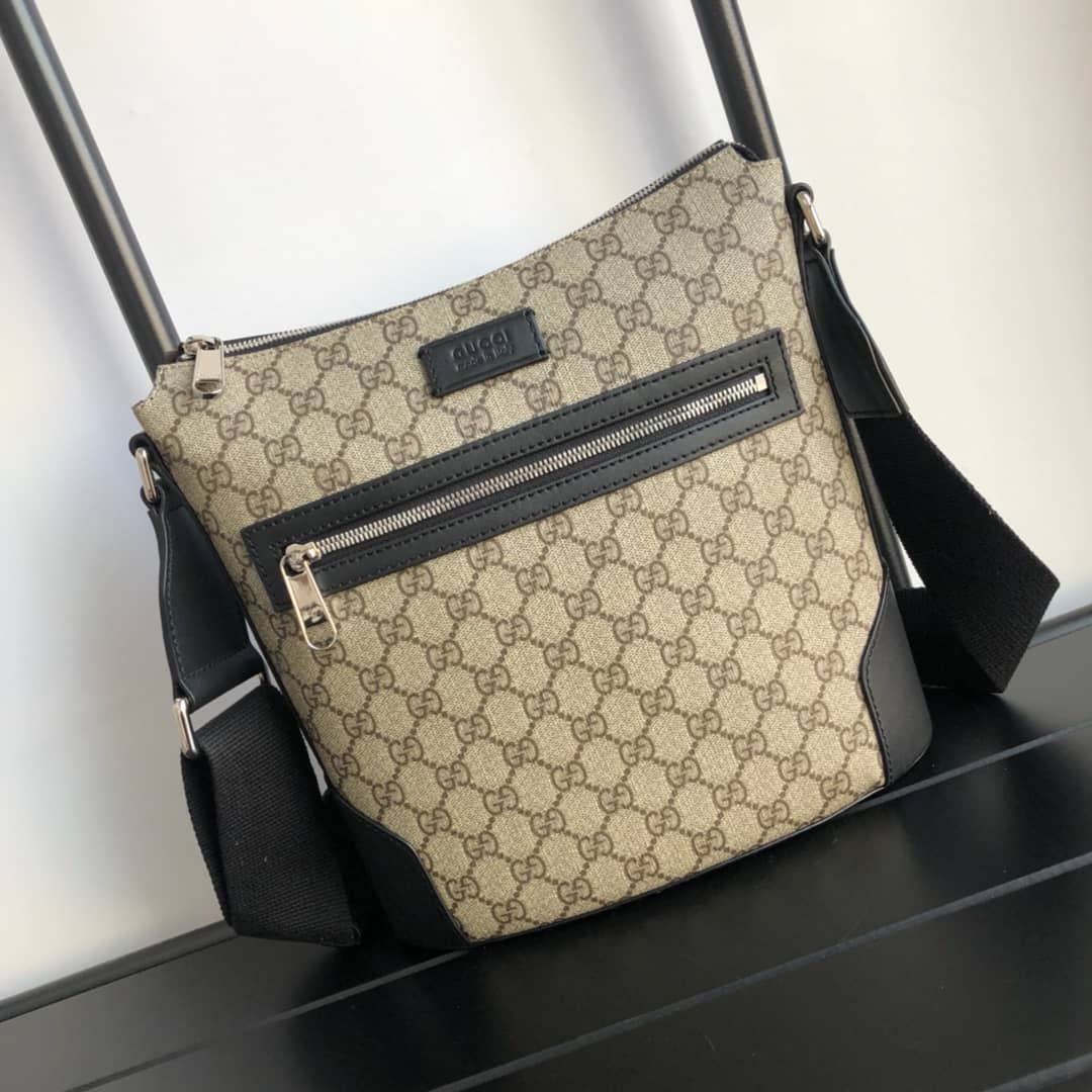 Best Replica Gucci Mens Supreme Leather Double G Messenger Bag Replica 406388 - Colareps