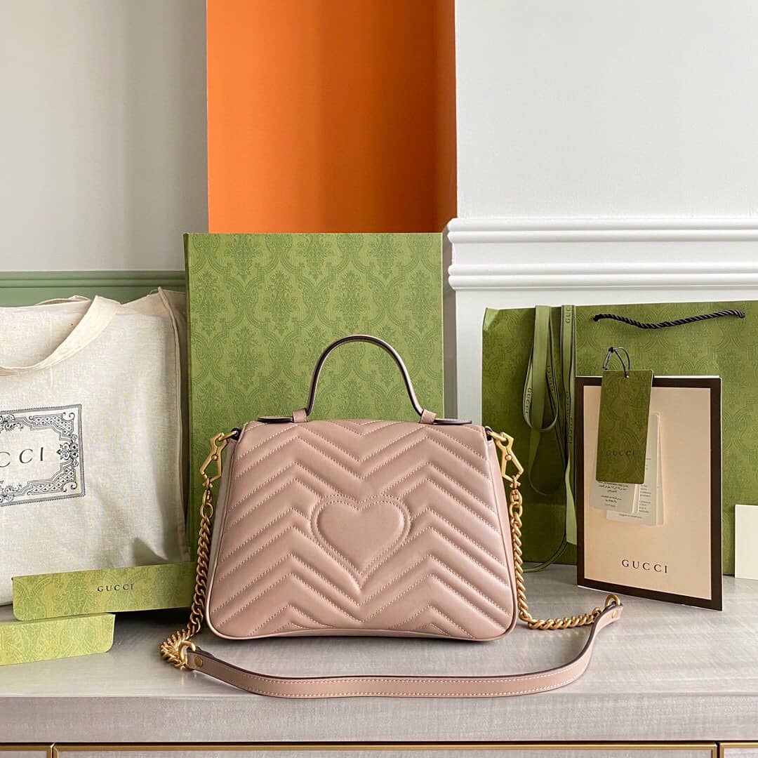 Best Replica Gucci Marmont Dupe GG Marmont Replica Bag Pink 498100 - Colareps
