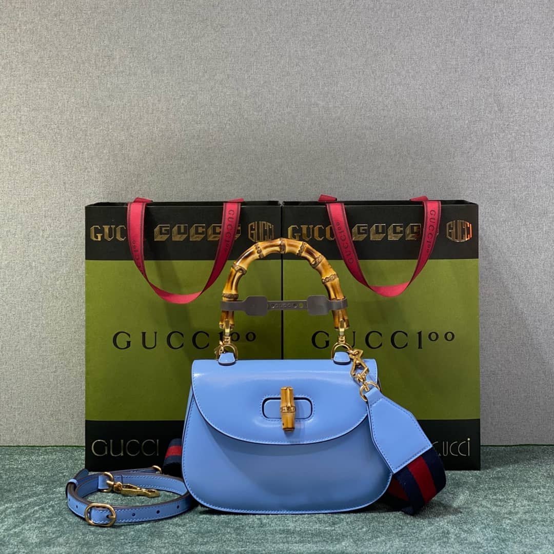 Best Replica Gucci Bamboo 1947 Small Top Handle Bag 675797 Blue 675797 Replica - Colareps
