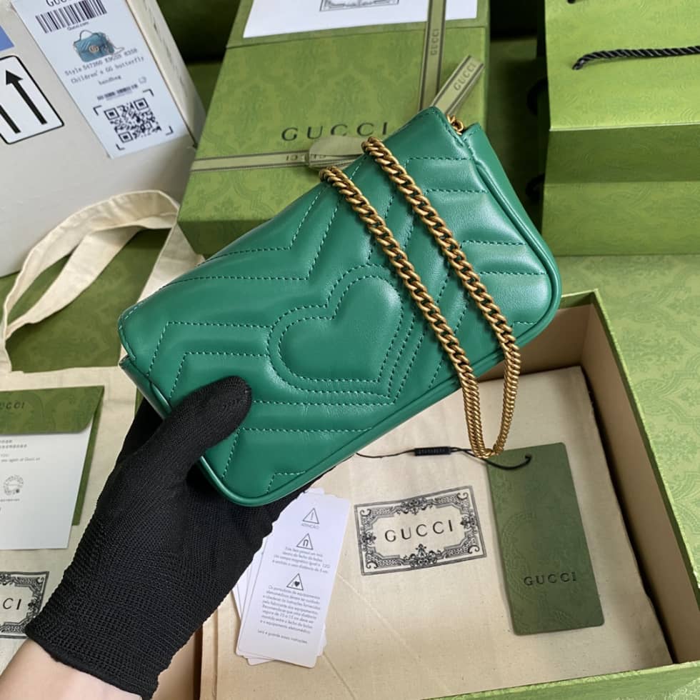 Best Replica Gucci GG Marmont Quilting Super Mini 476433 Replica Crossbody Bag - Colareps