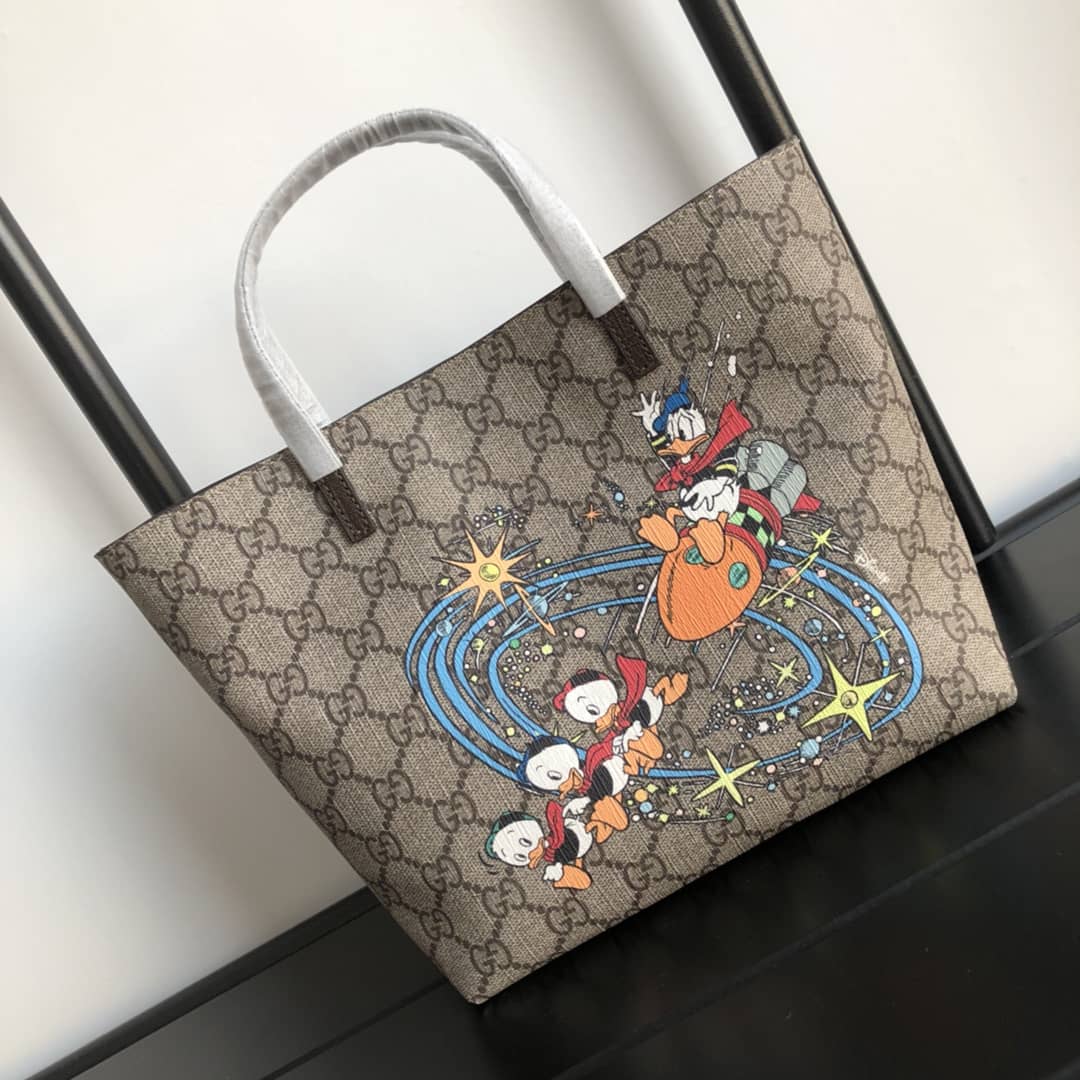 Best Replica Gucci Children GG Supreme Canvas Replica Tote Brown 410812 - Colareps