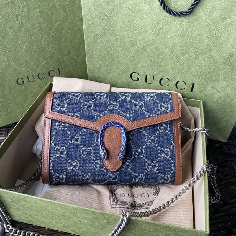 Best Replica Gucci Dionysus Chain Wallet Shoulder Bag Replica Blue 401231 - Colareps
