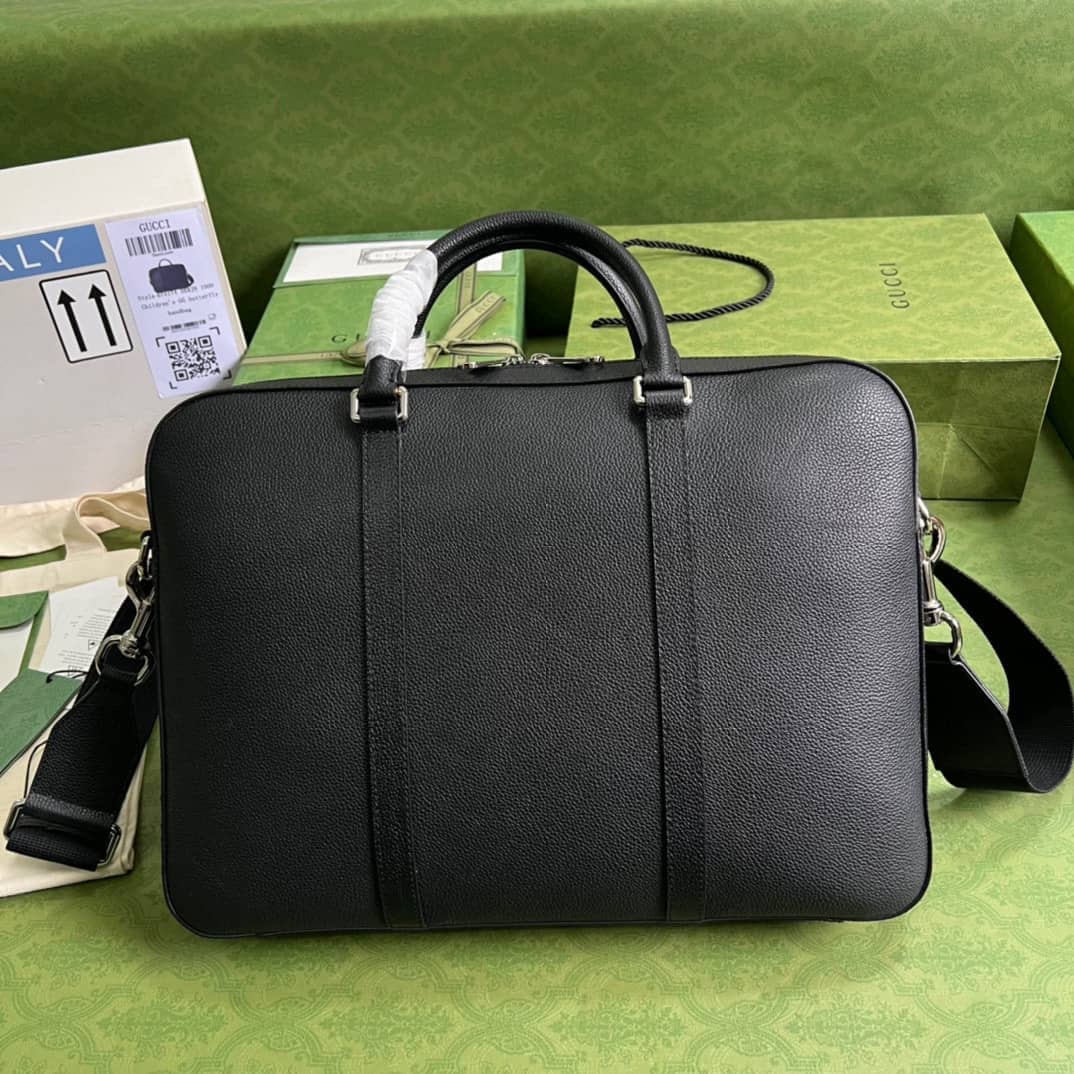 Best Replica Gucci Business Case With GG Logo Black 674174 Replica Mens Bag - Colareps