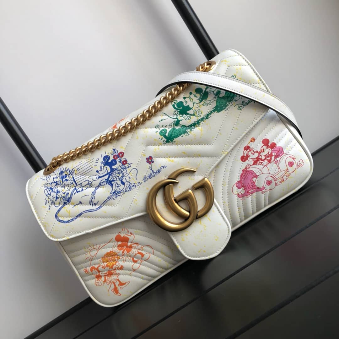 Best Replica Gucci GG Marmont Matelasse Shoulder Bag Replica White 443497 - Colareps