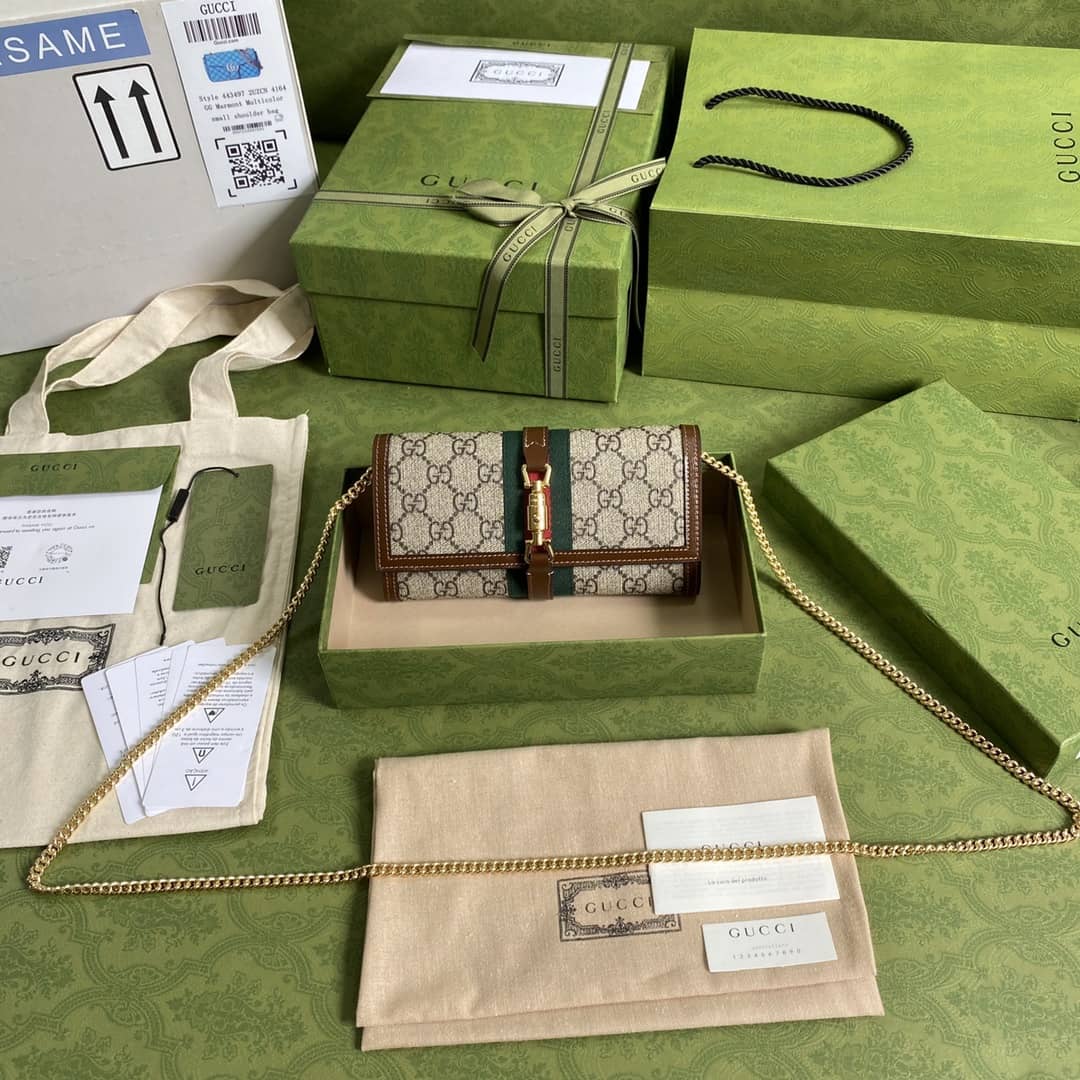 Best Replica Gucci Jackie 1961 Shoulder Bag Chain Wallet Replica 652681 - Colareps
