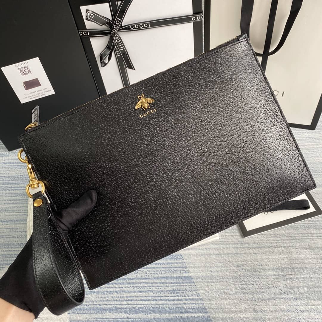 Best Replica Gucci Animalier Leather Pouch Replica 523684 - Colareps