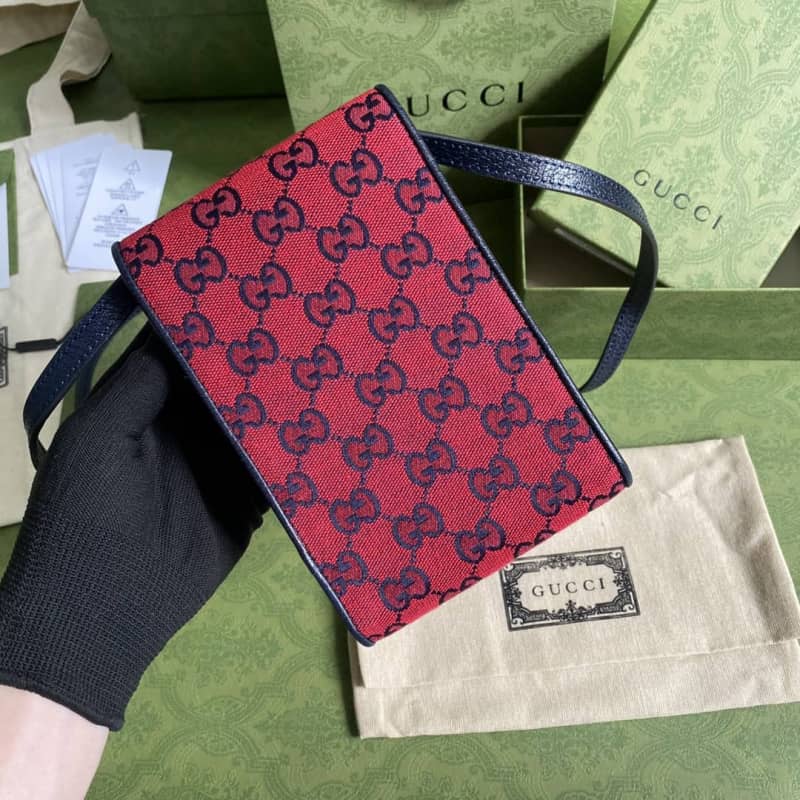 Best Replica Gucci GG Multicolor Mini Bag Replica Red 657582 - Colareps