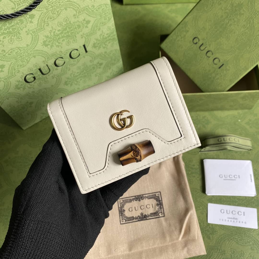 Best Replica Gucci Diana Leather Card Case Wallet Replica 658244 - Colareps