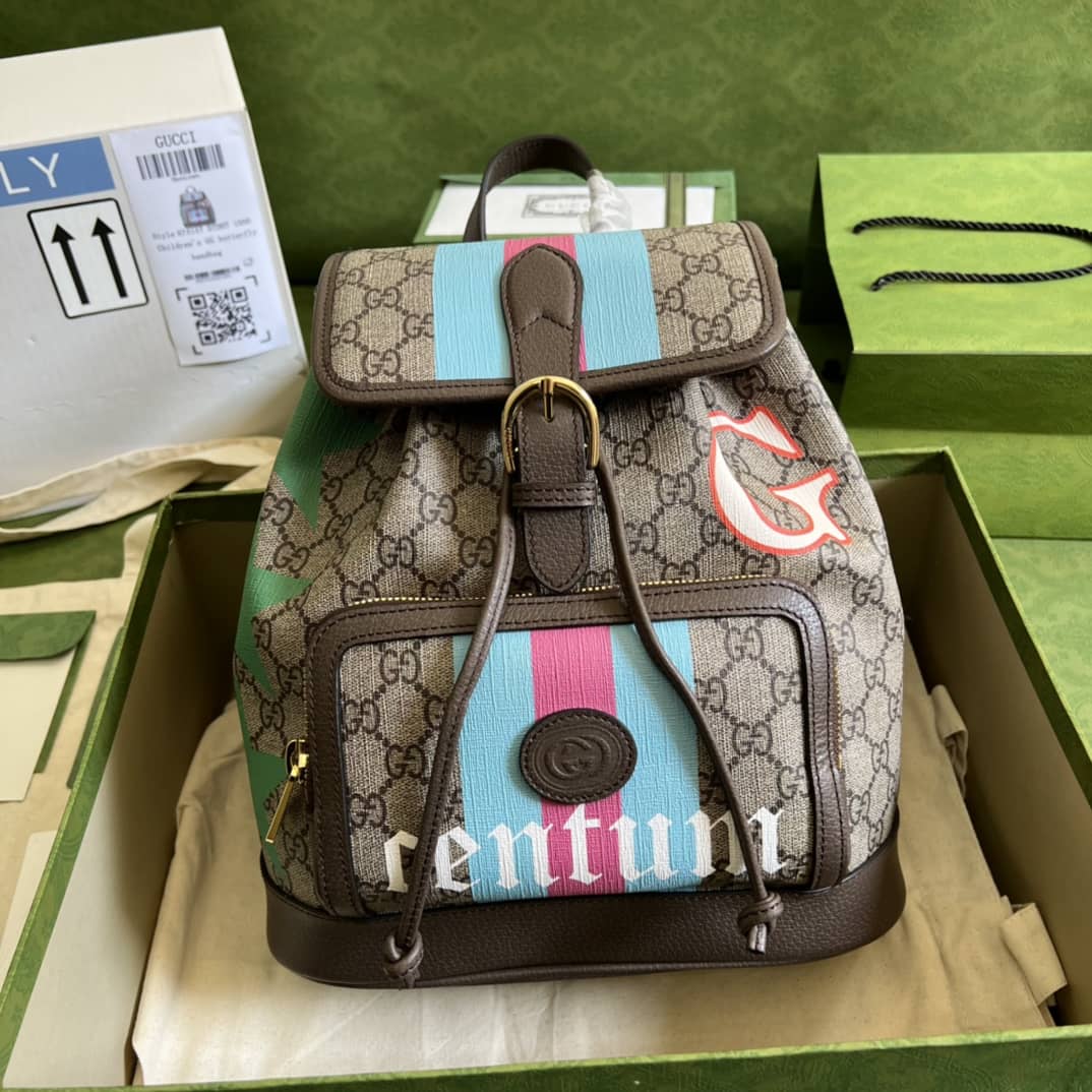 Best Replica Gucci Interlocking GG Supreme Backpack Beige Replica 674147 - Colareps