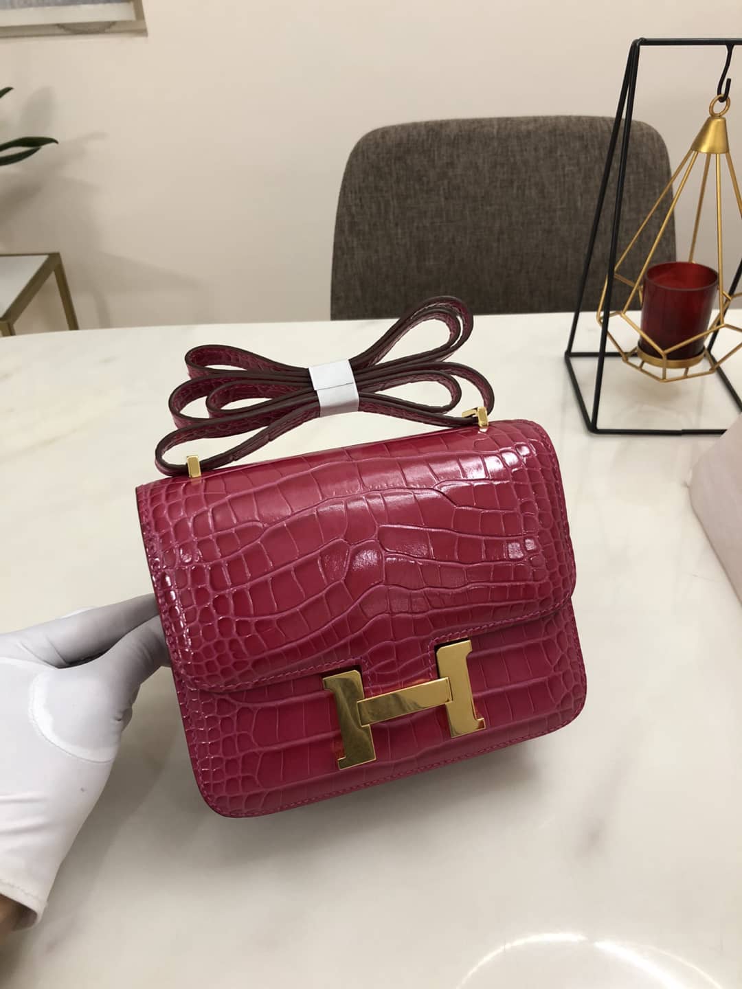Best Replica Hermes Replica Constance 18CM Crocodile Shiny Bag - Colareps