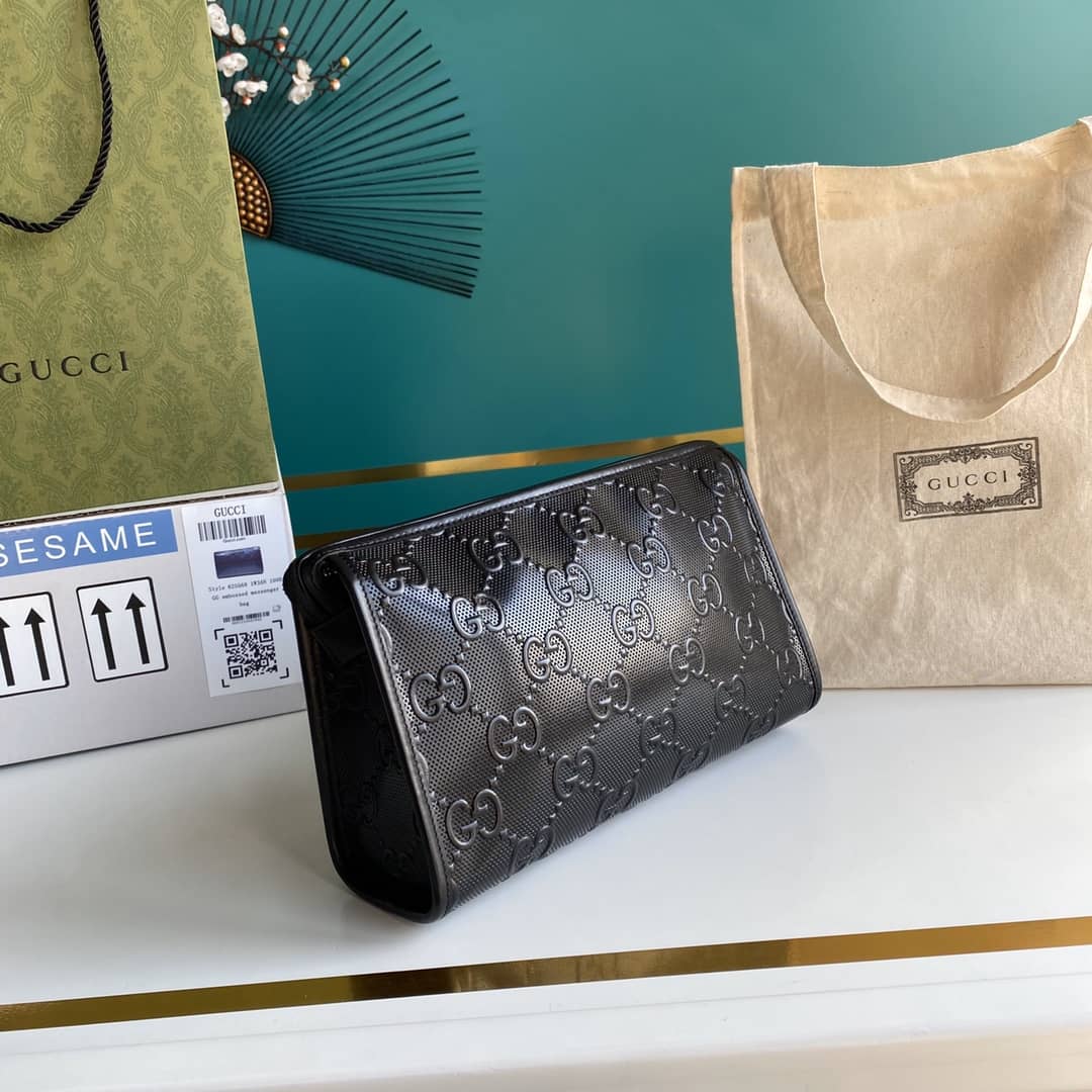 Best Replica Gucci GG Embossed Cosmetic Case Replica 625568 - Colareps