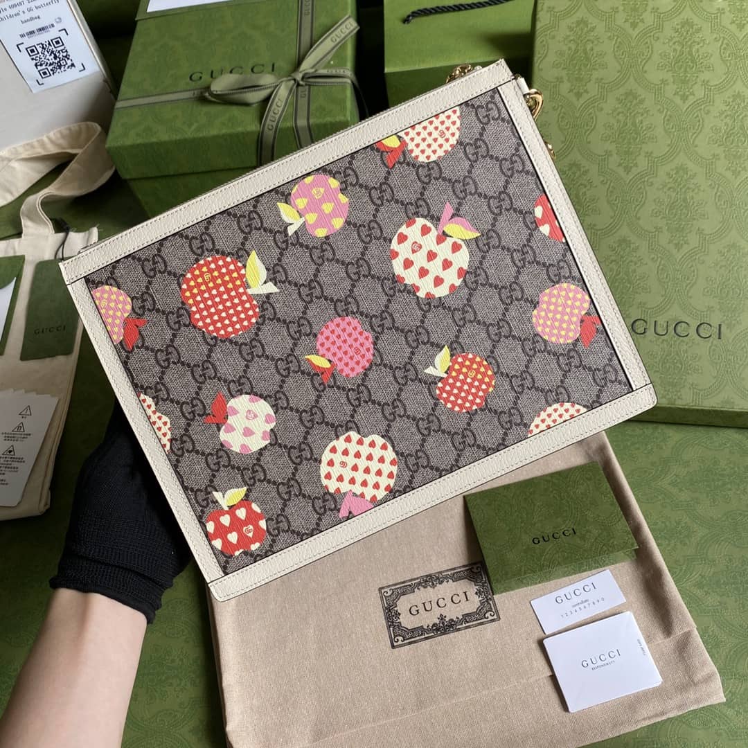 Best Replica Gucci Purse Dupes Les Pommes Zip Pouch 664113 - Colareps
