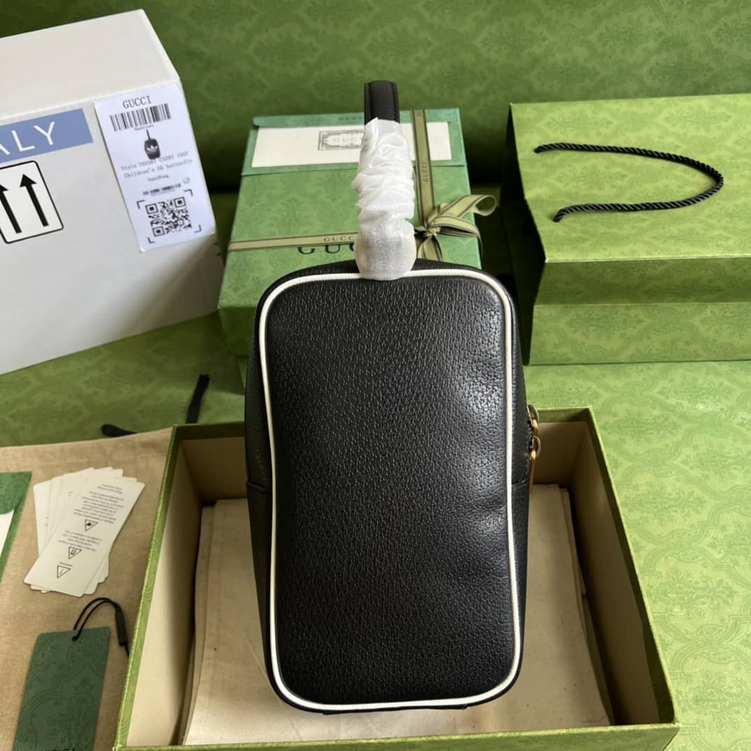 Best Replica Gucci Adidas x Gucci Mini Top Handle Black 702387 Replica Clutch - Colareps