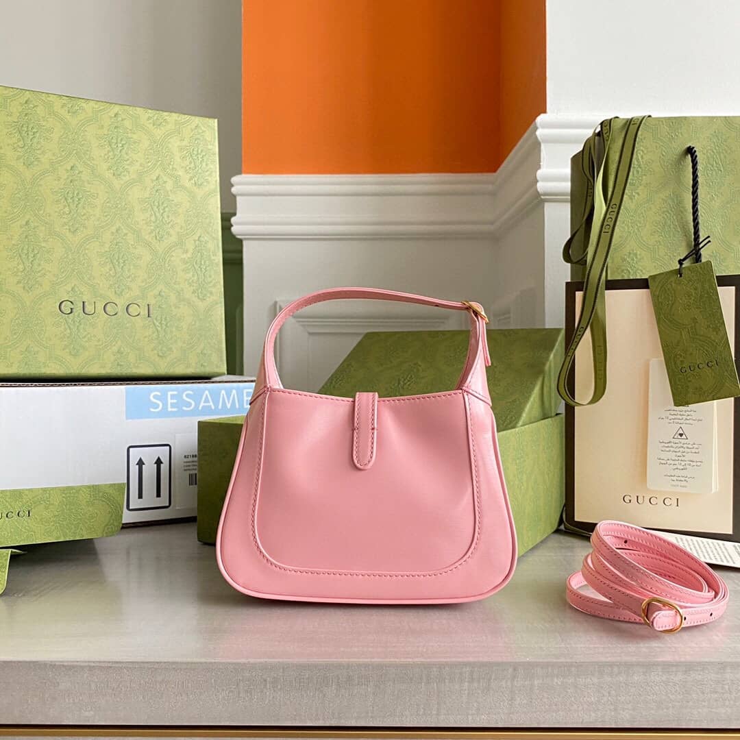 Best Replica Gucci Jackie 1961 Mini Shoulder Bag Replica Pink 637091 - Colareps