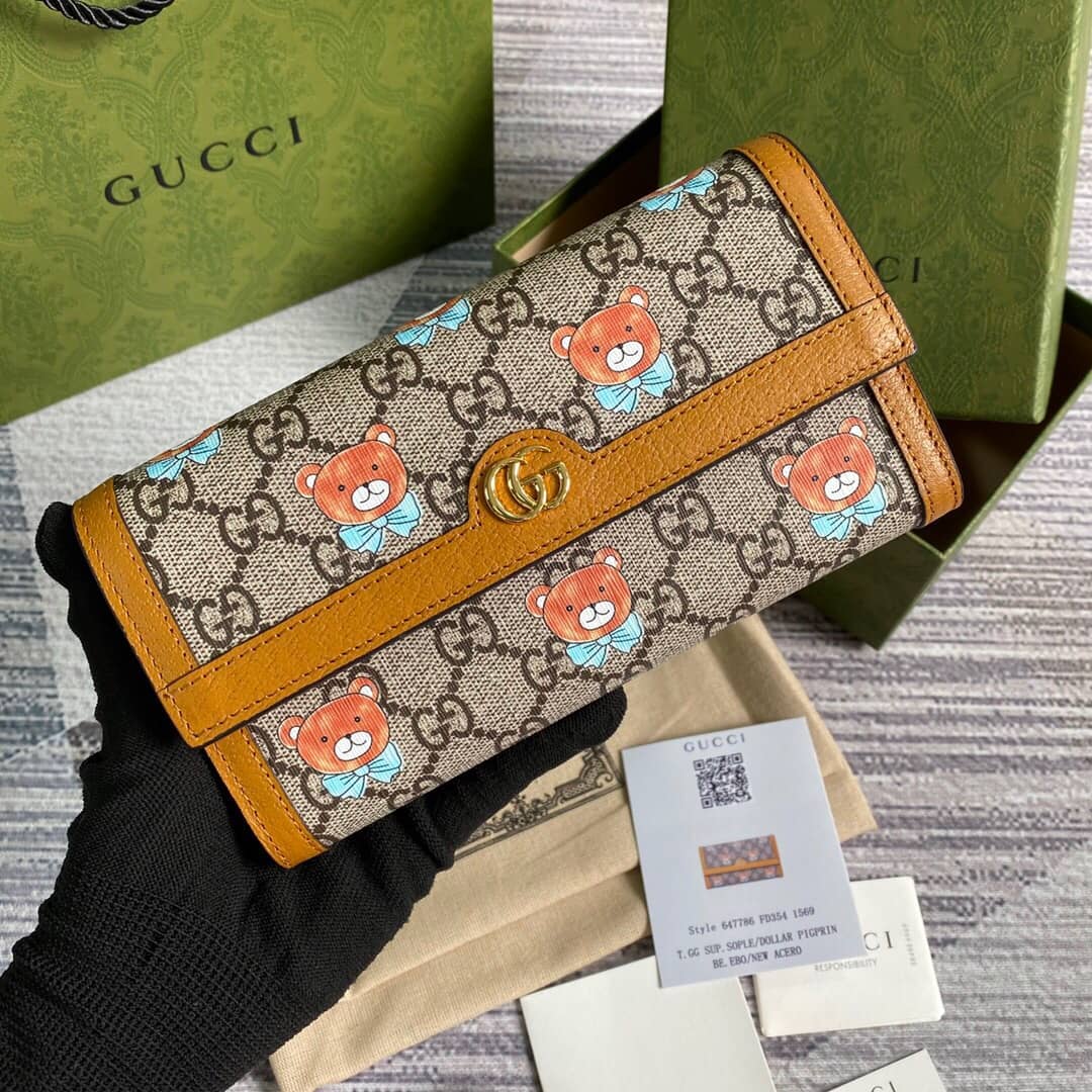 Best Replica Gucci Teddy Bear Wallet Replica 647786 - Colareps