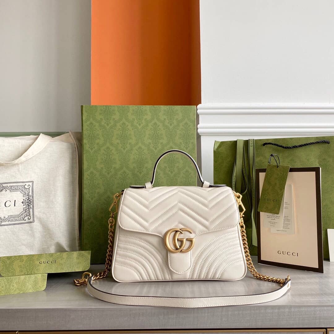 Best Replica Gucci Marmont Dupe Mini GG Marmont Replica Bag White 498100 - Colareps