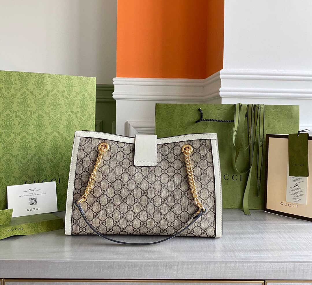 Best Replica Gucci Padlock Medium GG Supreme Shoulder Bag Replica Gray White 479197 - Colareps