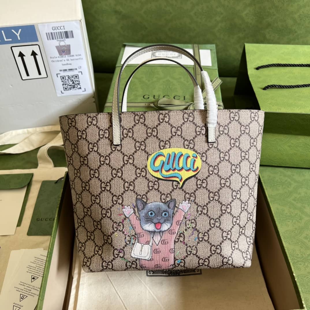 Best Replica Gucci Children Cat Print Tote 410812 Replica Bag - Colareps