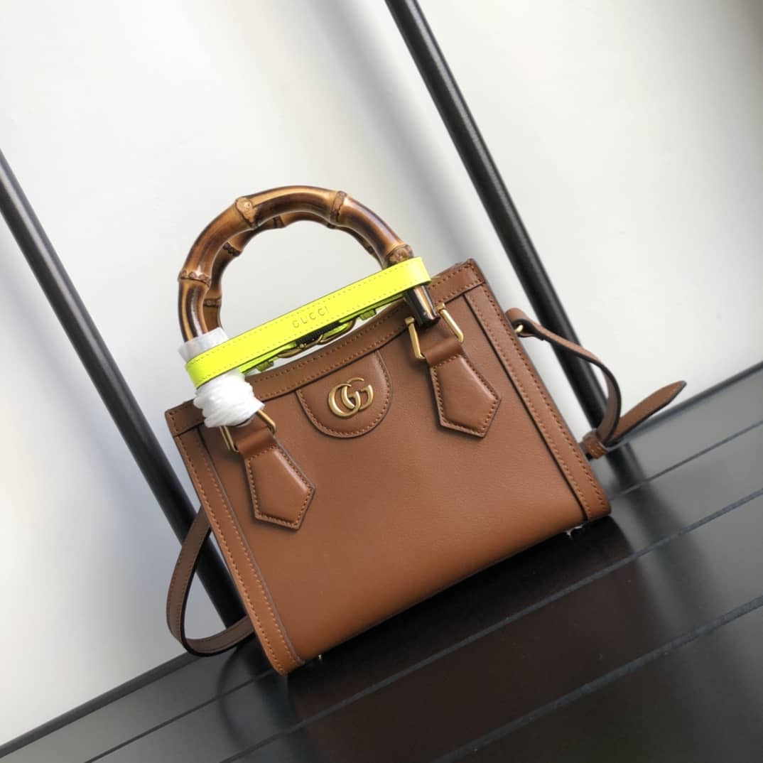 Best Replica Gucci Diana Mini Bamboo Tote Bag Replica Brown 655661 - Colareps