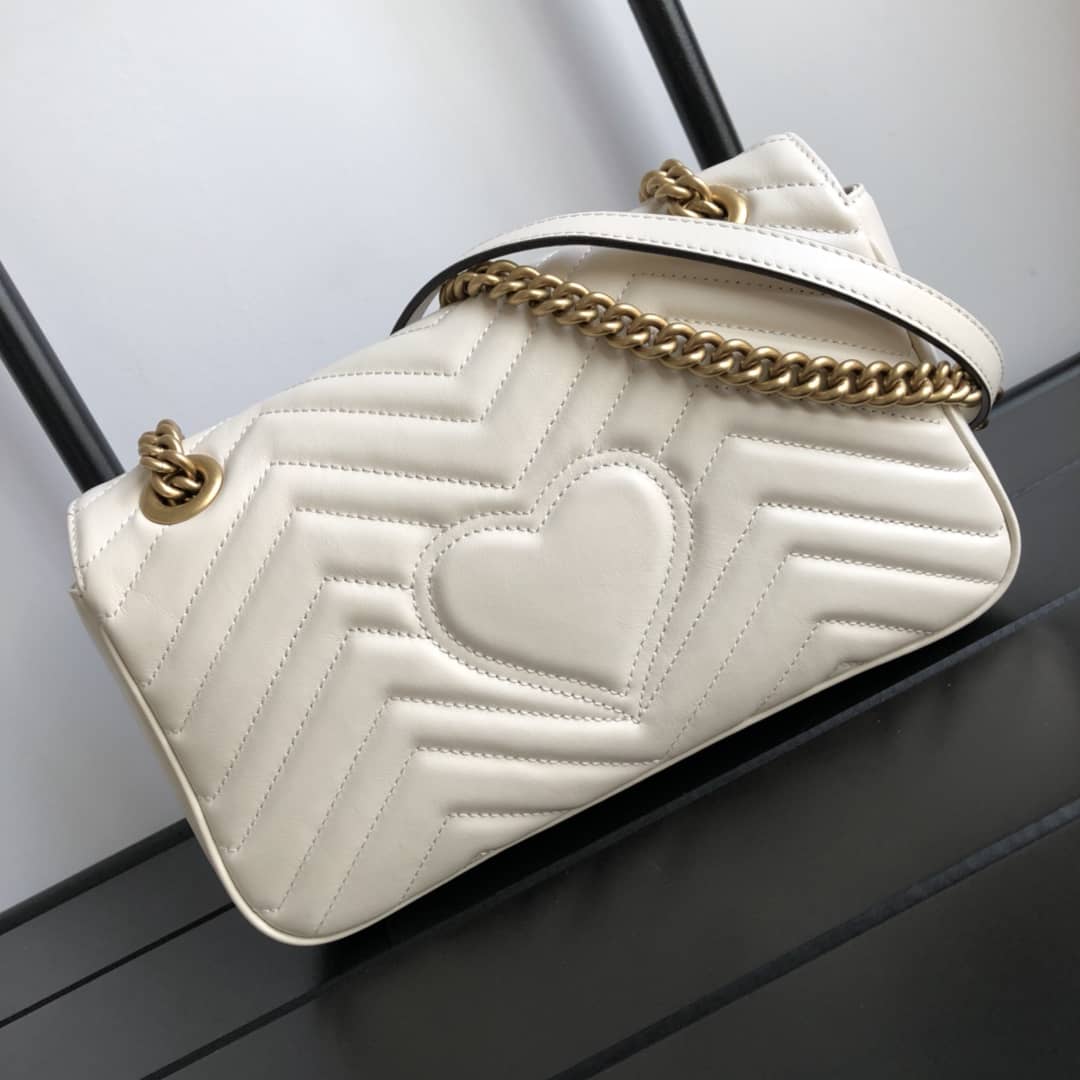 Best Replica Gucci GG Marmont Matelasse Shoulder Bag Replica White 443497 - Colareps