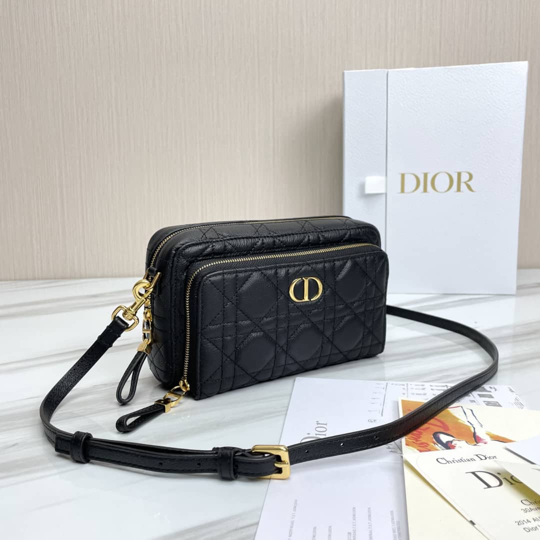 Best Replica Christian Dior Caro Double Calfskin Pouch - Colareps