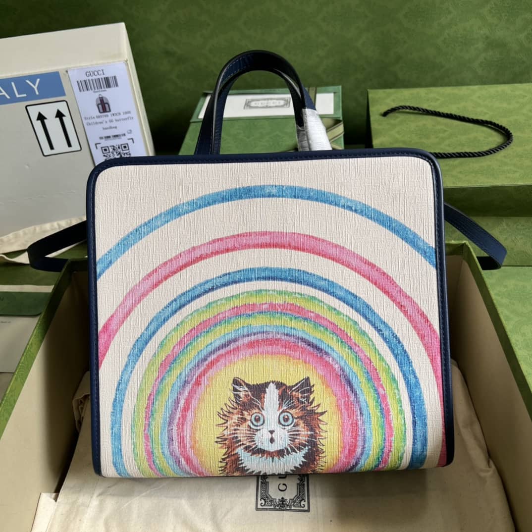 Best Replica Gucci Children Cat Print 630542 Replica Tote Bag - Colareps