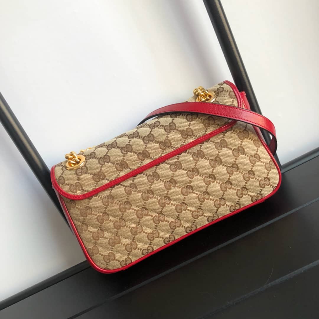 Best Replica Gucci GG Marmont Matelasse Shoulder Bag Replica Red 443497 - Colareps