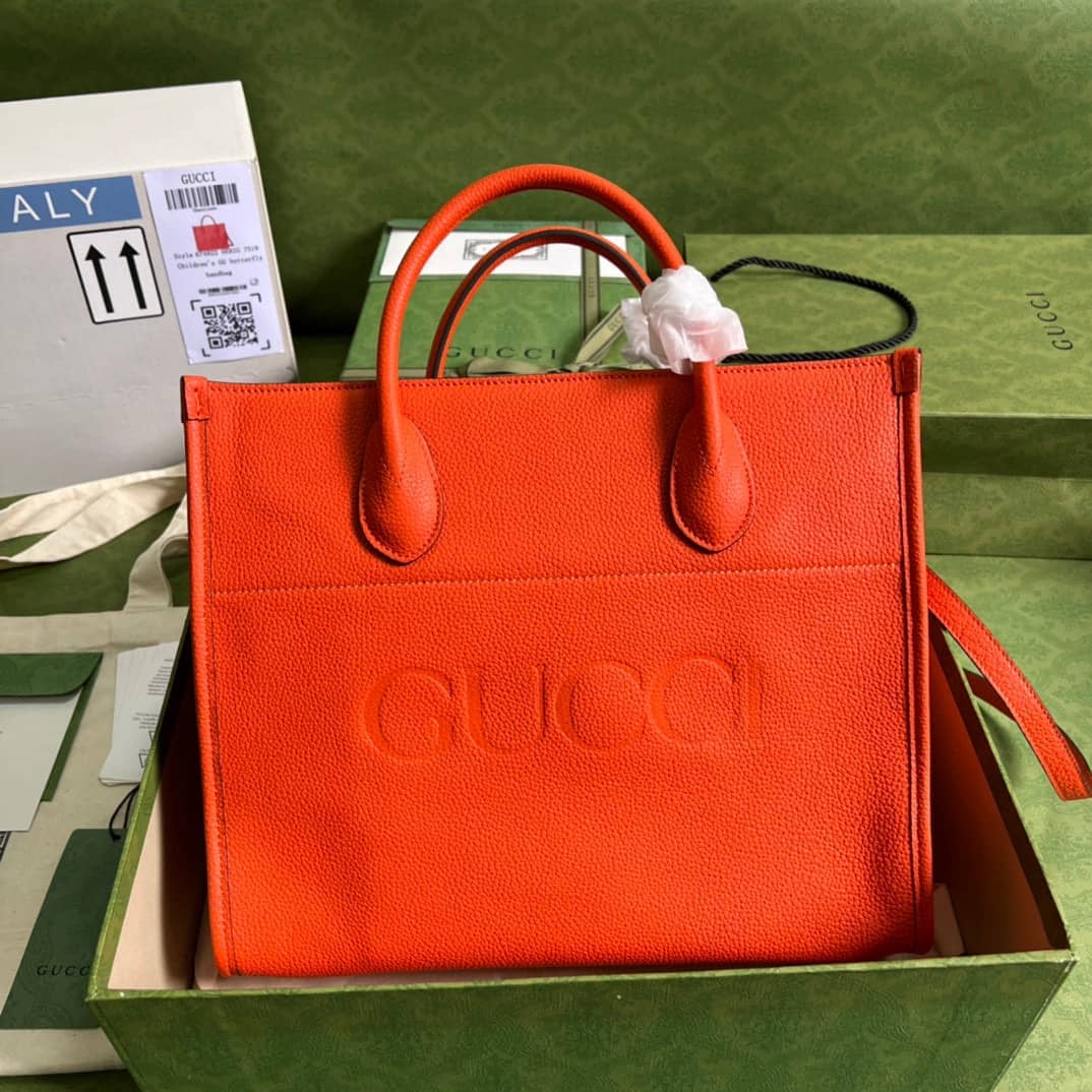 Best Replica Gucci Small Leather Tote With Gucci Logo 674822 Replica Bag - Colareps
