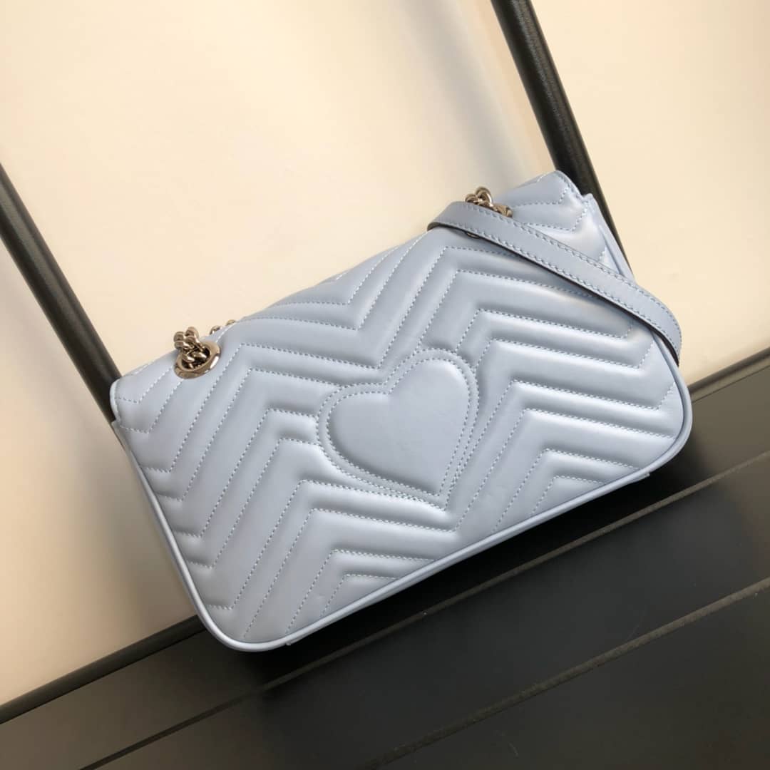 Best Replica Gucci GG Marmont Matelasse Shoulder Bag Replica Blue 443497 - Colareps