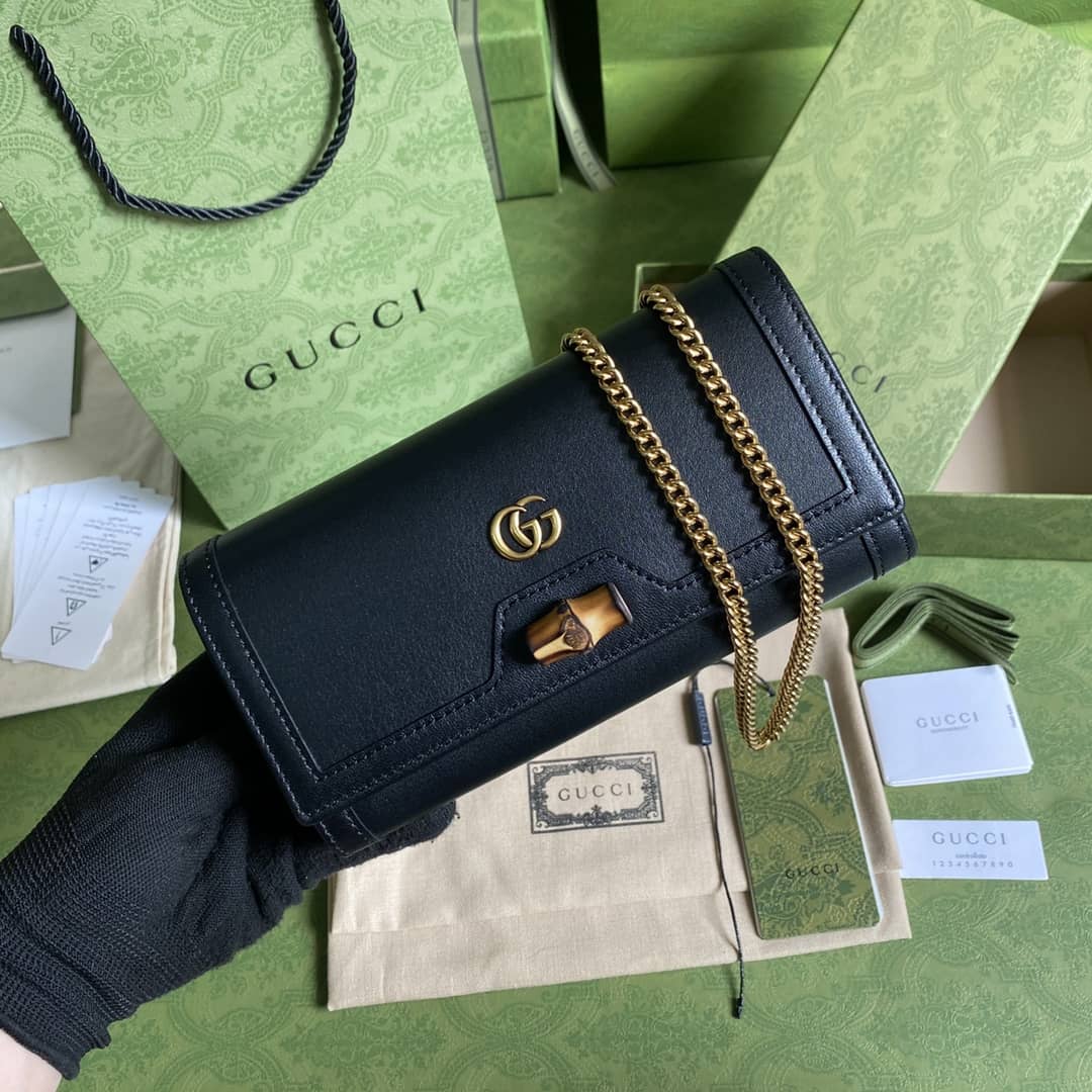 Best Replica Gucci Diana Bamboo Chain Wallet Replica 658243 - Colareps