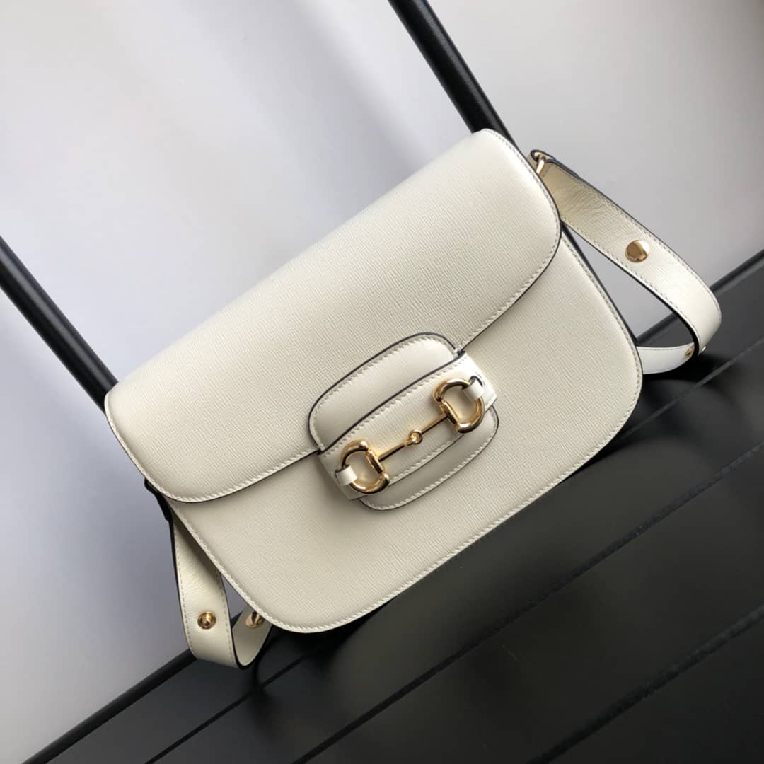 Best Replica Gucci Horsebit 1955 Shoulder Bag Replica White 602204 - Colareps