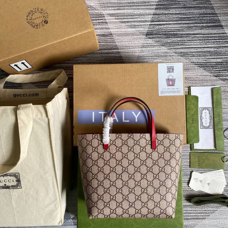 Best Replica Gucci Children GG Supreme Canvas Replica Tote Brown 410812 - Colareps